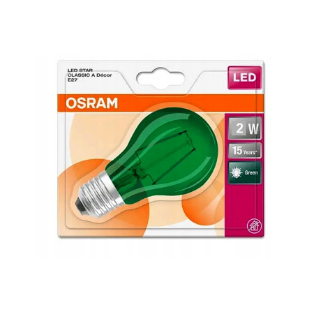 Žiarovka OSRAM LED DECOR CLA15 A E27 2,5W GREEN