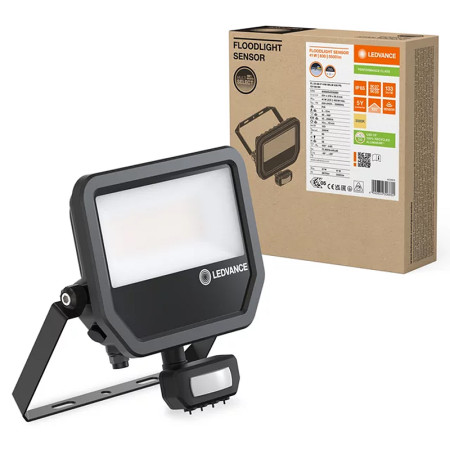 Reflektor LED 50W+PIR 3000K BK LEDVANCE FL KLM 41W/27W/3000K SENZOR SYM100 BK 5500/3670lm PMC