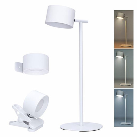 Lampa stolová LED 4W 3-6500K CCT biela nabíjateľná 3v1 SOLIGHT WO68-W