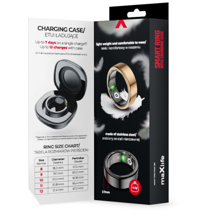 Prsteň inteligentný Maxlife smart ring MXSR-100 gold size 12