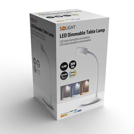 Lampa stolová LED 4,5W 3-6000K CCT biela SOLIGHT WO3000-W