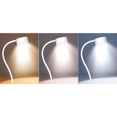 Lampa stolová LED 2W 3-6500K CCT nabíjateľná na štipec biela SOLIGHT WO3001-W