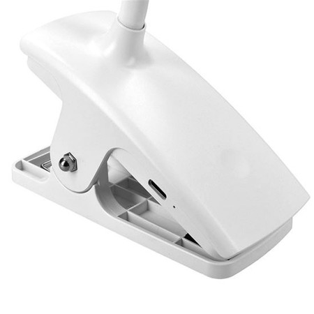 Lampa stolová LED 2W 3-6500K CCT nabíjateľná na štipec biela SOLIGHT WO3001-W