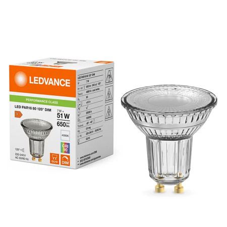 Žiarovka LEDVANCE LED PAR16D80120 GU10 7W/940 120° DIM PMC