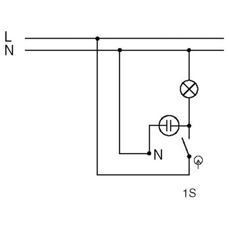 Vypínač č.1+tlejivka ABB 3553-21289 CLASSIC biely so signalizačnou tlejivkou