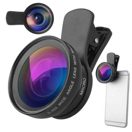Objektív pre mobilté telefóny 0,45x PHONE LENS širokouhlý + makro objektív