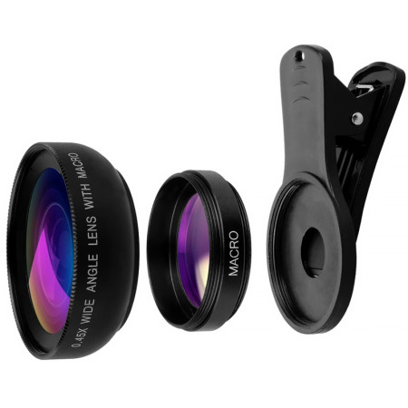 Objektív pre mobilté telefóny 0,45x PHONE LENS širokouhlý + makro objektív