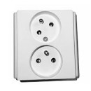 Dvojzásuvka panelová SEZ Z3221-GP biela šikma