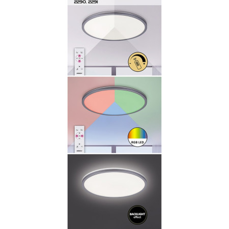 Svietidlo LED PANEL SMART WIFI RABALUX 2291 22W/4000K+RGB na povrch