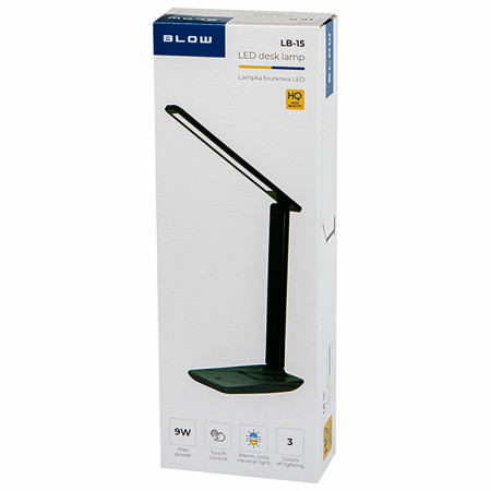 Lampa stolová LED 9W 3-6000K CCT čierna BLOW LB-15 270lm