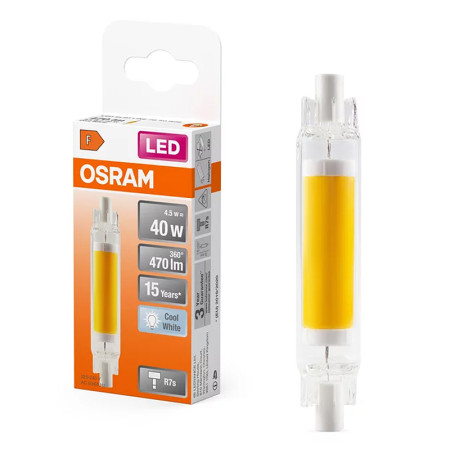 Žiarovka OSRAM LED HALOLINE 78mm 4,5W/840 GLAS (40W) R7s