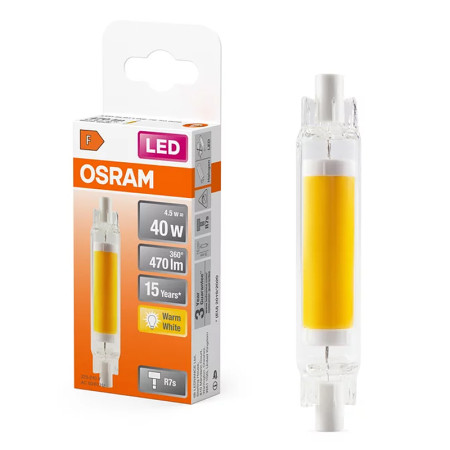 Žiarovka OSRAM LED HALOLINE 78mm 4,5W/827 GLAS (40W) R7s
