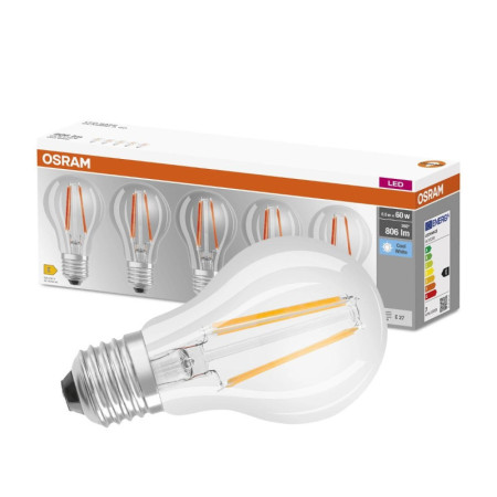 Žiarovka OSRAM LED BCLA60 E27 6,5W/840 5balenie FILAMENT BASECLA60