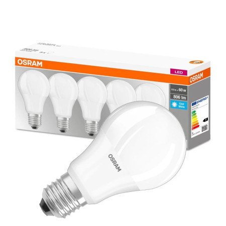 Žiarovka OSRAM LED BASECLA60 E27 8,5W/840 5balenie