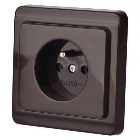 Jednozásuvka TESLA STANDARD 4FN15037.916 hnedá matná