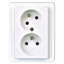 Dvojzásuvka TESLA STANDARD 4FN15098.2101 biela