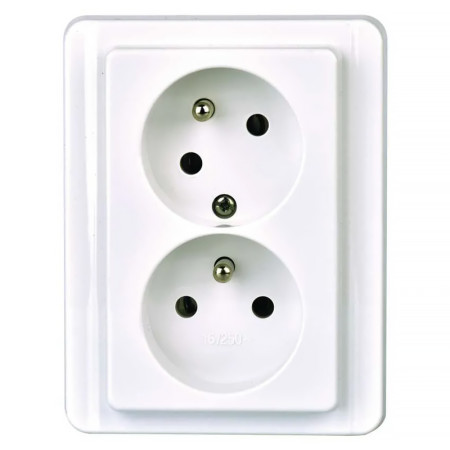 Dvojzásuvka TESLA STANDARD 4FN15098.2101 biela