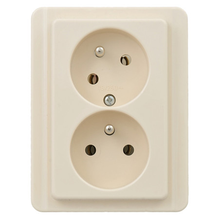 Dvojzásuvka TESLA STANDARD 4FN15098.2115 slonová kosť
