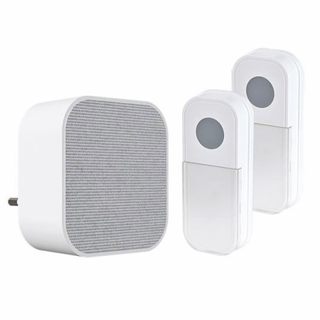 Zvonček bezdrôtový 230V 180m SOLIGHT 1L74DT 2xTLAČ+1xRING