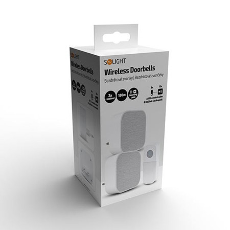 Zvonček bezdrôtový 230V 180m SOLIGHT 1L74DZ 2xRING+1xTLAČ