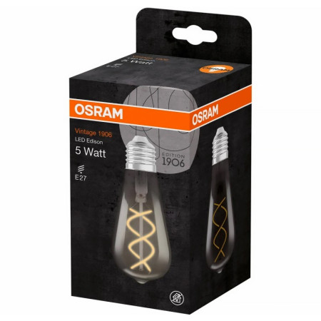 Žiarovka OSRAM LED Vintage 1906 E27 5W/818 FILAMENT SMOKE EDISON SPIRAL BLACK