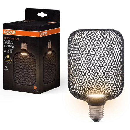 Žiarovka OSRAM LED FLAT SQUARE 100 BLACK E27 3,5W/827