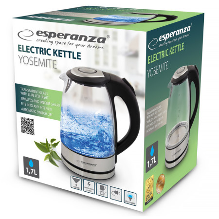 Kanvica rýchlovarná ESPERANZA EKK012 1,7L GLAS Yosemite