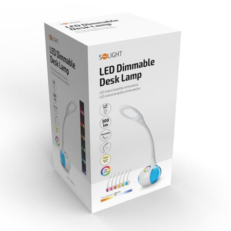 Lampa stolová LED 6W 4100K+RGB biela SOLIGHT WO39