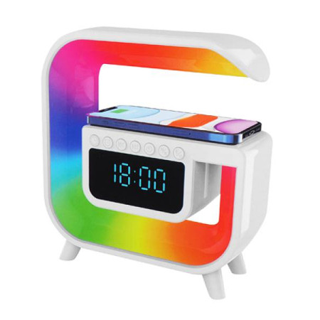 Rádiobudík LED WIRELESS CHARGING SPEAKER A3 multimediálny prehrávač a indukčná nabíjačka