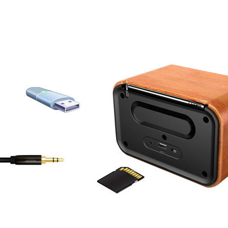 Rádio prenosné RHYTHM I10 BROWN retro