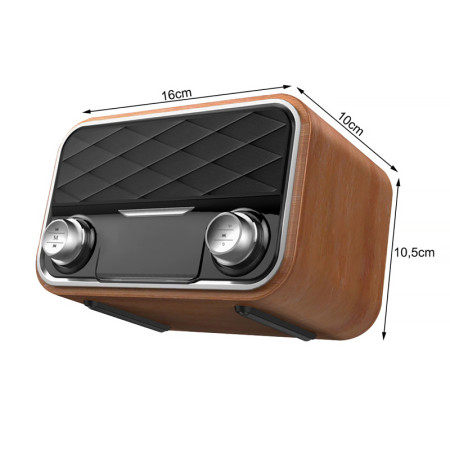 Rádio prenosné RHYTHM I10 BROWN retro