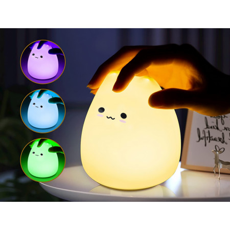 Lampa stolová LED 0,3W RGB silikónová 3xAAA MAČIČKA LITTLE CAT
