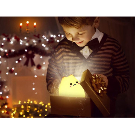 Lampa stolová LED 0,3W RGB silikónová 3xAAA MAČIČKA LITTLE CAT