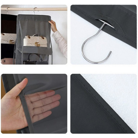 Organizér na kabelky 8ks do šatníka OKS-8BK čierny