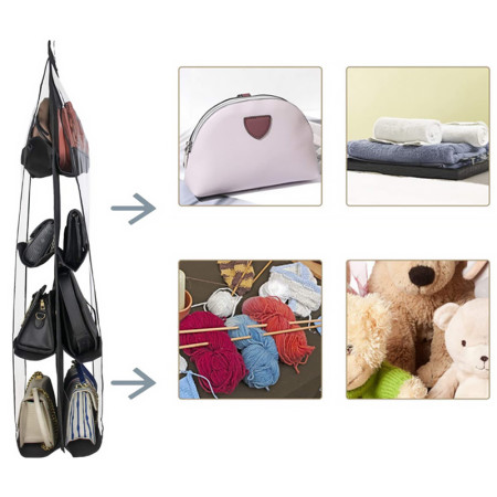 Organizér na kabelky 8ks do šatníka OKS-8BK čierny