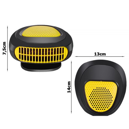 Ohrievač do auta 12V 150W AUTO HEATER FAN žltý