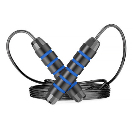 Švihadlo nastaviteľné čierno-modré 275cm s ložiskami CROSSFIT