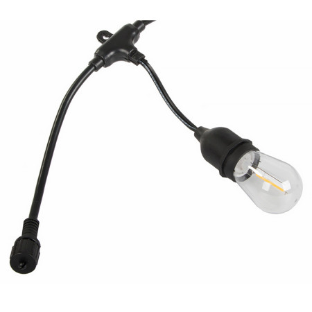 Reťaz visiaca LED WW 15ks 15m 24V IP44 ML15300 nadpájateľné (E27)