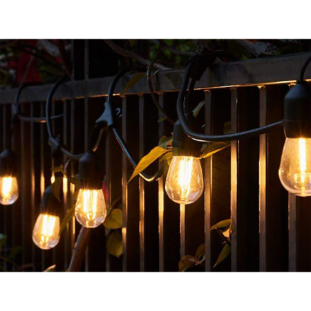 Reťaz visiaca LED WW 15ks 15m 24V IP44 ML15300 nadpájateľné (E27)