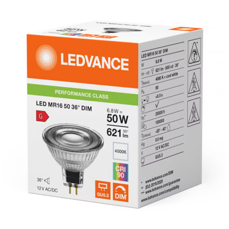 Žiarovka LEDVANCE LED MR16D5036 MR16 6,8W/940 GU5,3 DIM PMC