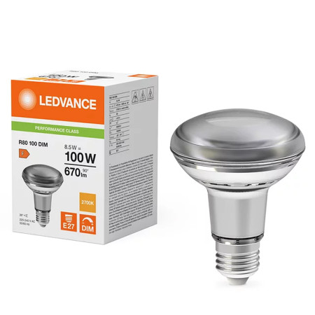 Žiarovka LEDVANCE LED R80D10036 E27 8,5W/927 DIM PMC