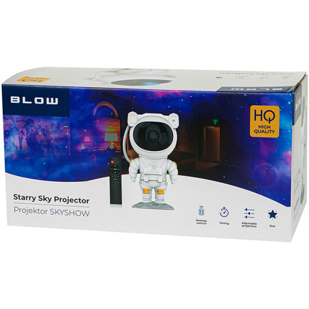 Svietidlo hviezdne nebo a projektor hviezdy a galaxie ASTRONAUT BLOW 49-720