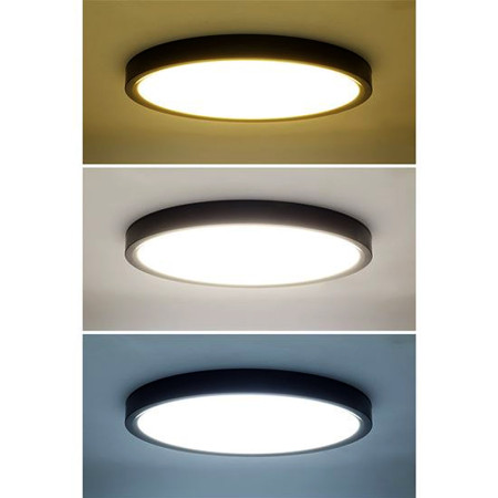 Stropnica LED 300mm 36W 3-6000K CCT+DO 2700lm IP20 čierne SOLIGHT WO8018