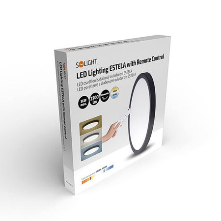 Stropnica LED 300mm 36W 3-6000K CCT+DO 2700lm IP20 čierne SOLIGHT WO8018