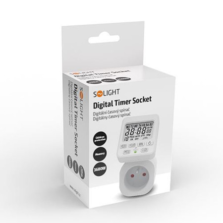 Hodiny spínacie týždenné digitálne SOLIGHT DT35