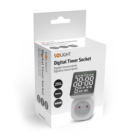 Hodiny spínacie týždenné digitálne SOLIGHT DT36