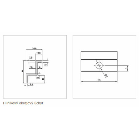 Hliníkový krajný úchyt  30mm čierny NO06124