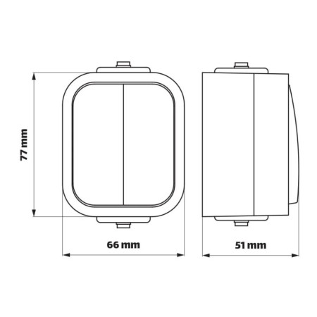 Vypínač č.5 VDT IP54 TIMEX WNT-2B2 čierno-sivý