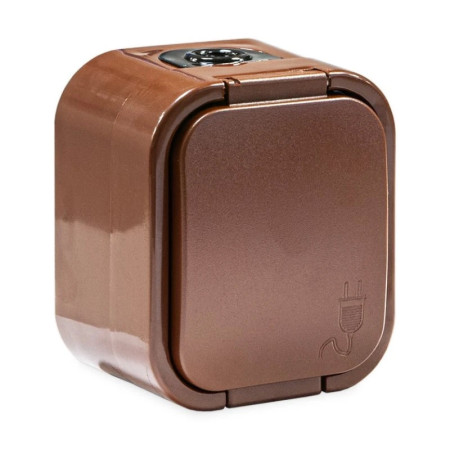 Jednozásuvka VDT IP54 TIMEX NT-16B2 hnedá