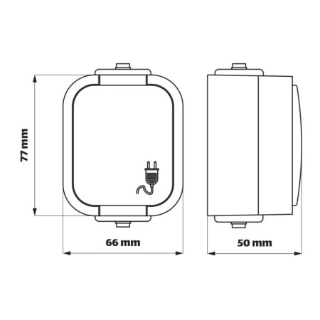 Jednozásuvka VDT IP54 TIMEX NT-16B2 hnedá